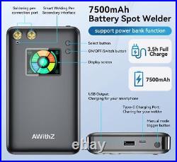 Battery Spot Welder, AWithZ 7500mAh Welder, Large Screen, Multi-Language