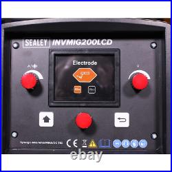 INVMIG200LCD Sealey Inverter Welder MIG, TIG & MMA 200Amp with LCD Screen