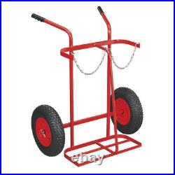 ST28P Sealey Welding Bottle Trolley with Pneumatic Tyres 2 Bottle