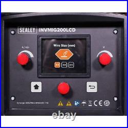 Sealey INVMIG200LCD Inverter Welder MIG, TIG & MMA 200Amp with LCD Screen