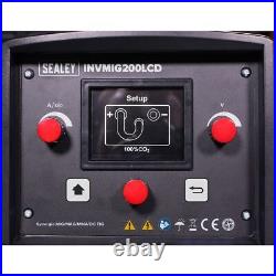 Sealey INVMIG200LCD Inverter Welder MIG, TIG & MMA 200Amp with LCD Screen