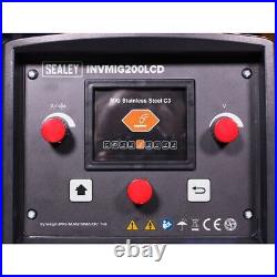 Sealey INVMIG200LCD Inverter Welder MIG, TIG & MMA 200Amp with LCD Screen