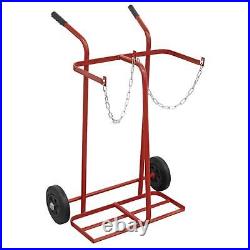 Sealey Welding Bottle Trolley with Pneumatic Tyres 2 Bottle