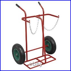 Sealey Welding Bottle Trolley with Pneumatic Tyres 2 Bottle